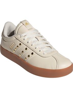 adidas Women's VL Court 3.0 Wonder White Gold Stud Sneakers